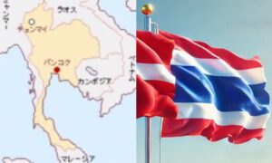 タイ王国の地図と国旗：当サイトオリジナルの画像